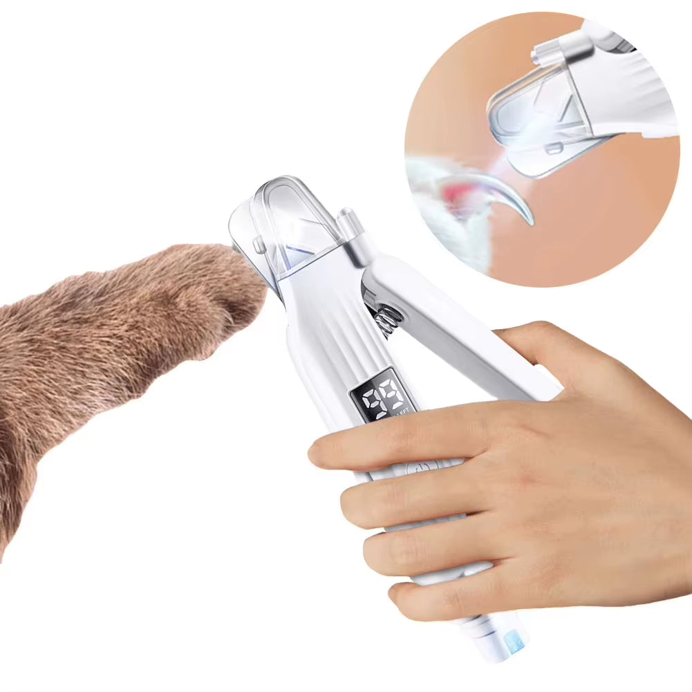 2 in 1 Electric Pet Nail Trimmer with LED Lights Pet Nail Grinder Dog Nail Trimmer and Grinder for Small Medium Large Dogs/Cats